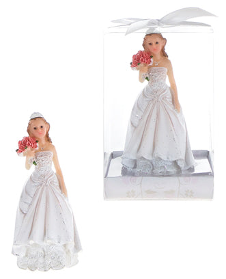 Sweet 15 Lady Holding Flowers Poly Resin