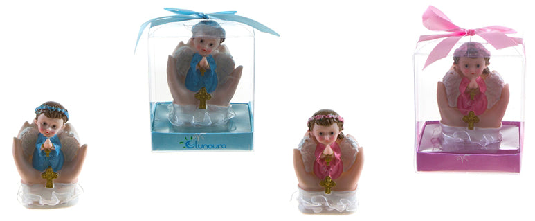 Baby Angel Praying on Palms Poly Resin