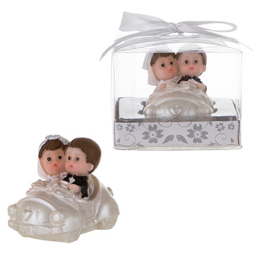 Wedding Couple In Car Poly Resin