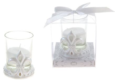 Fleur De Lis Poly Resin Candle Set