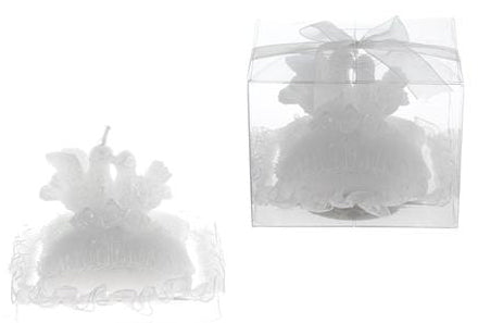 Two Doves Sitting on Wedding Pillow Candle
