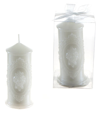 Wedding Frame w/ Roses Round Pillar Candle