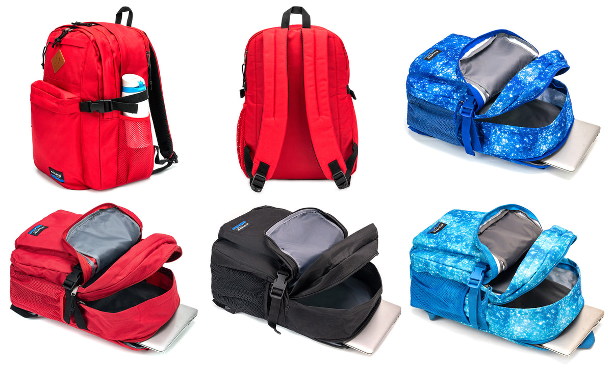 17.5" Premium Backpacks w/ Laptop Sleeve - Black