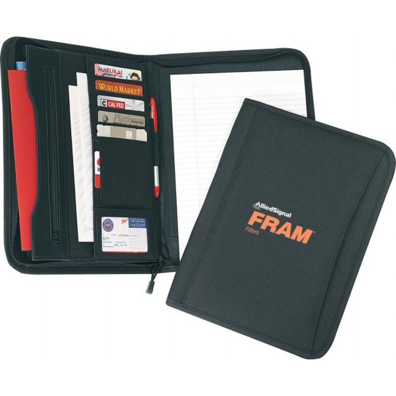Poly Padfolios Folders w/ Zipper Closure