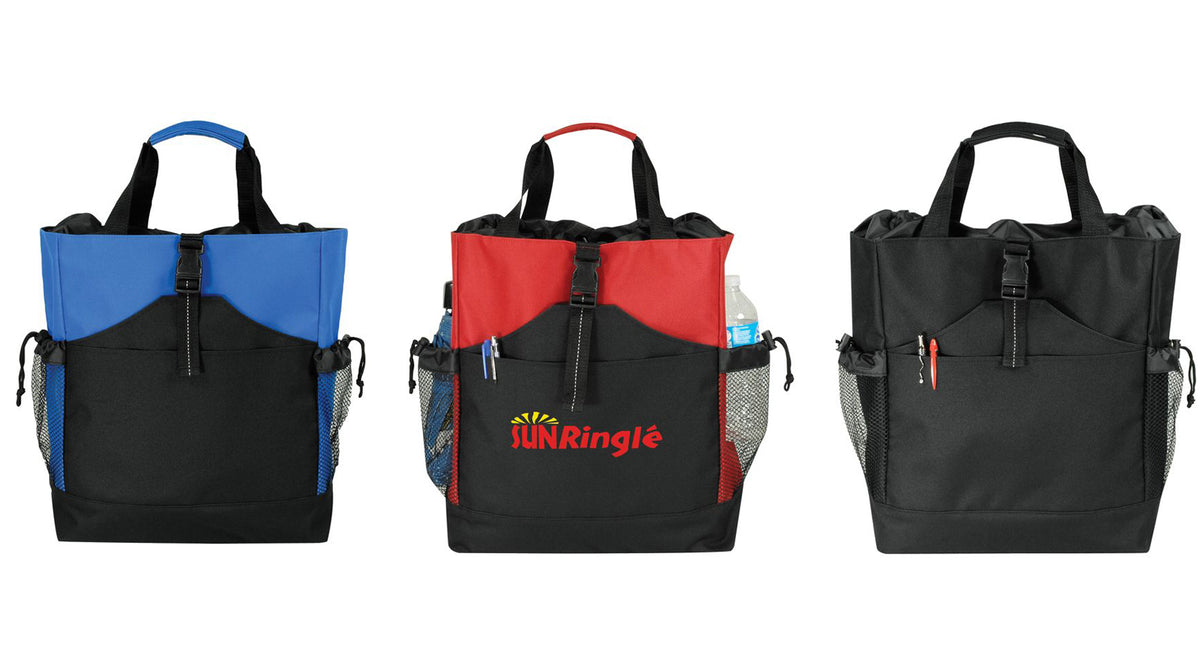 Carry-On Backpack Tote Bags w/ Mesh Cargo Pockets & Clip-On Strap - Choose Your Color(s)