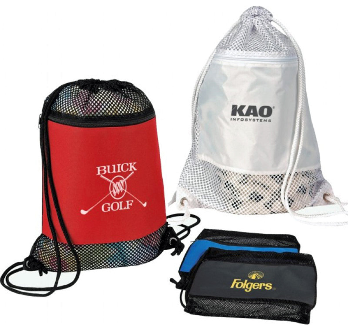 15" Nylon Drawstring Mesh Tote Bags