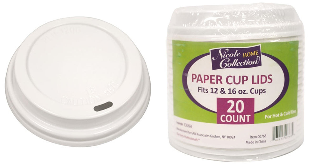 White Lid For 12/16 oz. Hot / Cold Cup - Nicole Home Collection