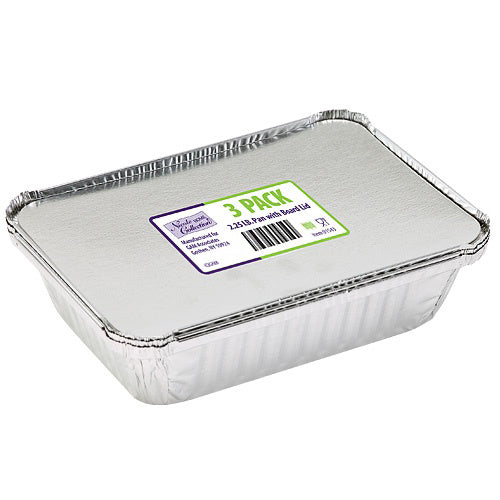 Aluminum 2.25 lb. Pan w/ Board Lid 3-Packs - Nicole Home Collection