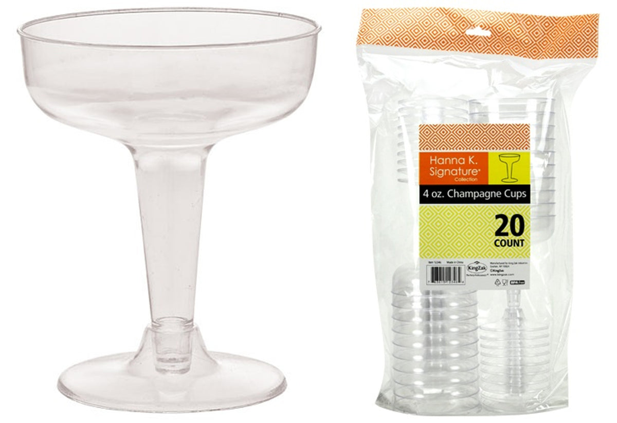 Heavyweight Plastic 4 oz. 2-Piece Champagne Cup - Hanna K. Signature