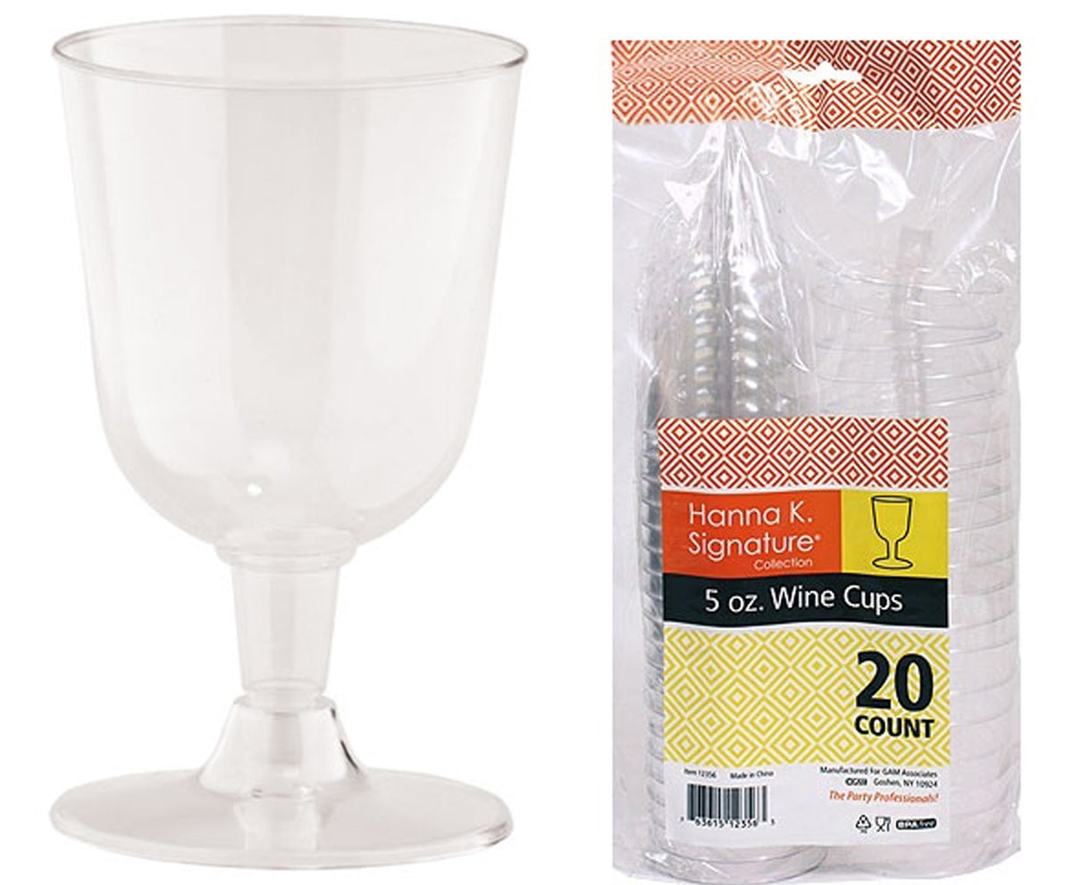 Heavyweight Plastic 5 oz. 2 Piece Tulip Wine Cup - Hanna K. Signature