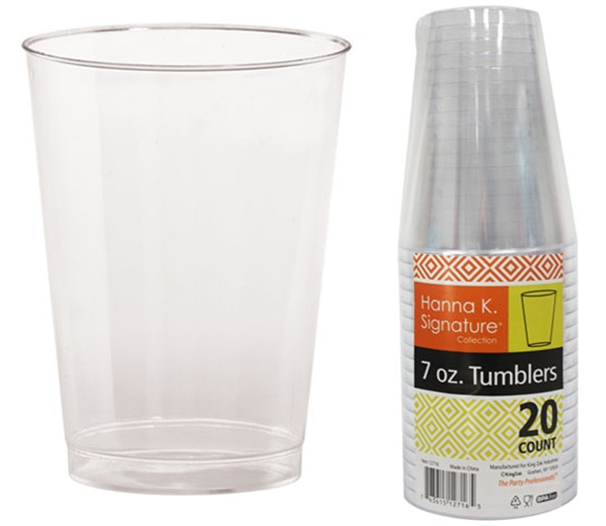 7 oz. Clear Tumbler Heavyweight - Hanna K. Signature