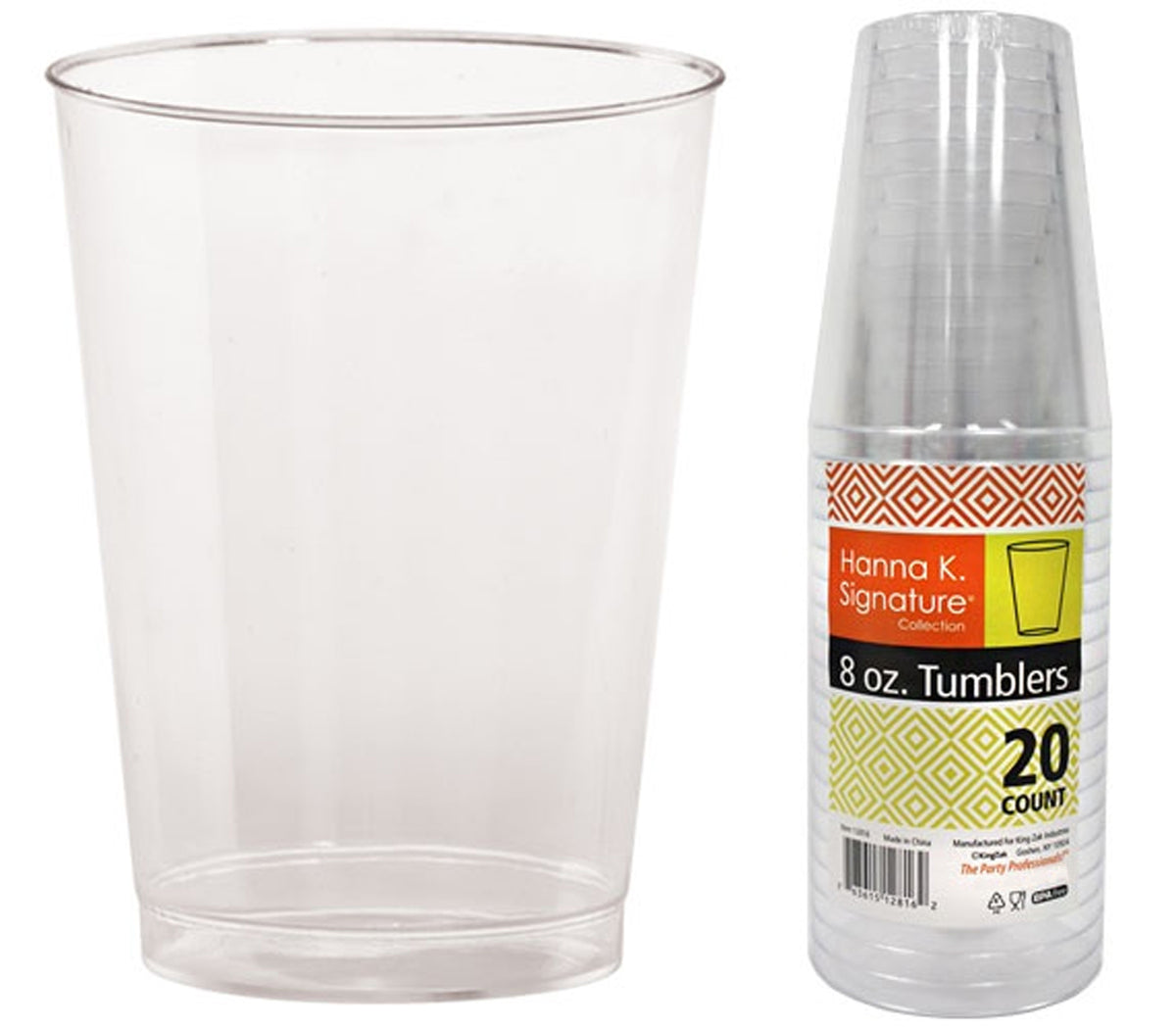 8 oz. Clear Tumbler Heavyweight - Hanna K. Signature