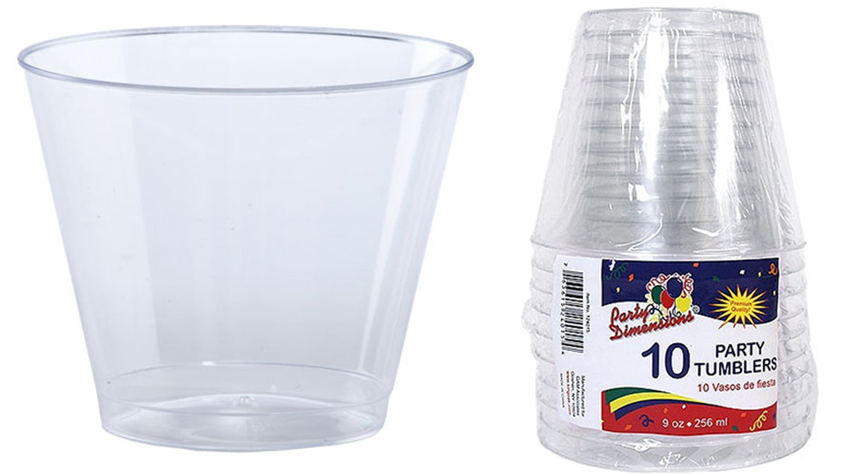 9 oz. Old Fashioned Clear Tumbler - Party Dimensions