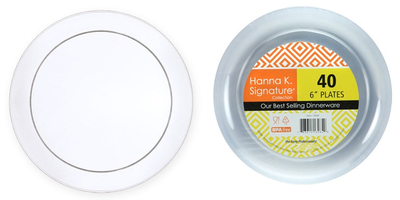 Heavyweight Plastic 6" Clear Buffet Plate - Hanna K. Signature