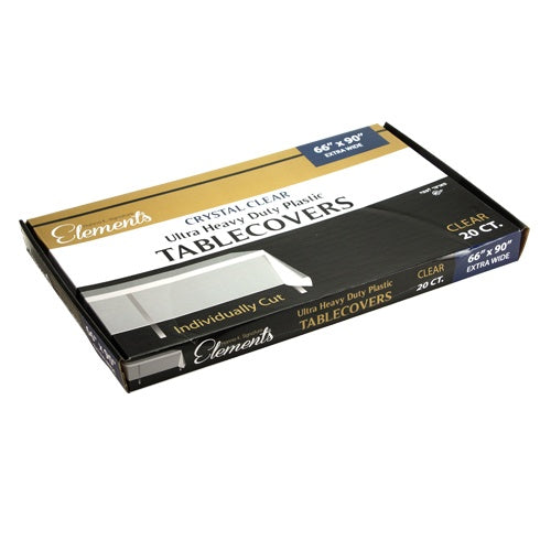 Elements - Pre-Cut Heavy Duty Tablecloths - 66" X 90" - Ultra Clear - Hanna K. Signature Elements