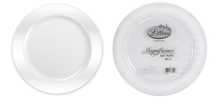 Magnificence - 6.25" Plastic Plate - 40-Packs - Pearl - Lillian