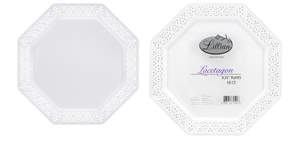 Lacetagon - 9.25" Plastic Plate - Lillian