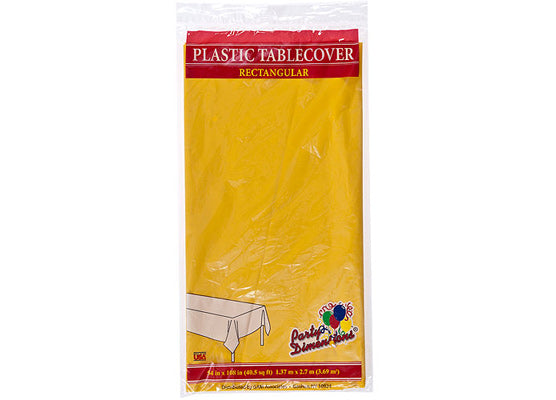 Sunshine Yellow Rectangle Plastic Tablecloths by Party Dimensions - 54'' x 108''