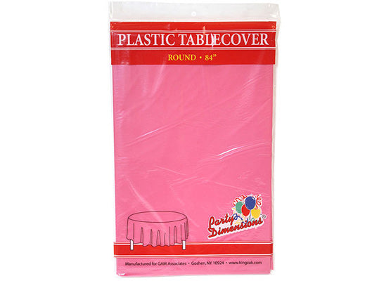 Hot Pink Round Plastic Tablecloths by Party Dimensions - 84''