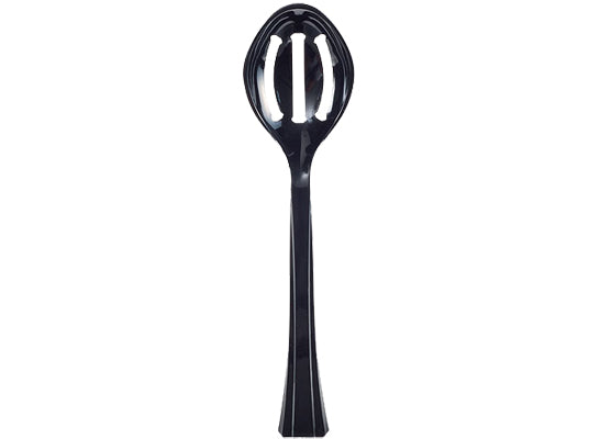 Black Plastic Slotted Salad Serving Spoons by Lillian