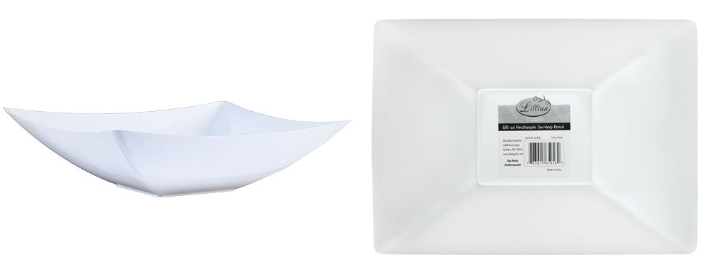 Pearl 128 oz. Rectangular Plastic Serving Bowl - Lillian