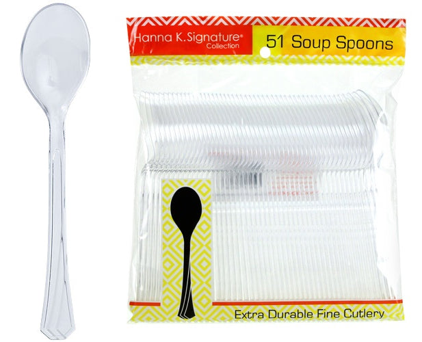 Clear Heavyweight Plastic Soupspoon 51-Packs - Hanna K. Signature