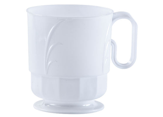 Pearl 8oz Plastic Elegance Coffee Mugs by Lillian - 40-Packs