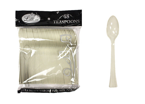 Sahara Plastic Teaspoons Cutlery Bags by Lillian - 48-Packs