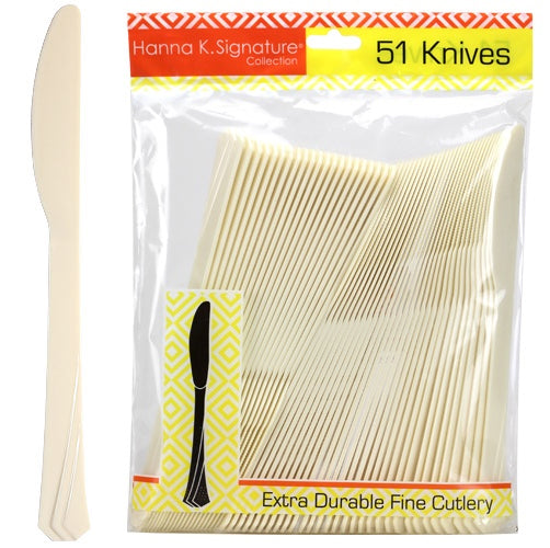 Ivory Heavyweight Plastic Knife 51-Packs - Hanna K. Signature