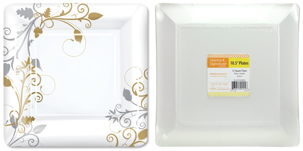 Bella Vite Shimmer - 10" Square Plate - 12-Packs - Hanna K. Signature