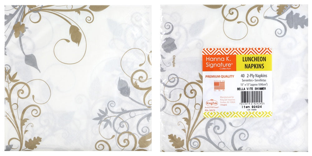 Bella Vite Shimmer - Luncheon Napkin - 40-Packs - Hanna K. Signature