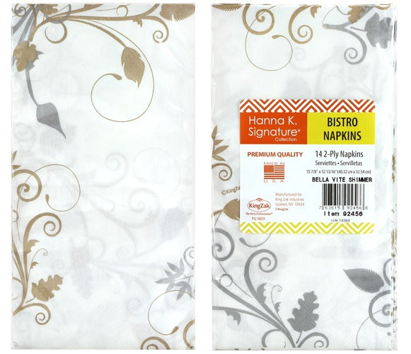 Bella Vite Shimmer - Bistro Napkin - 14-Packs - Hanna K. Signature