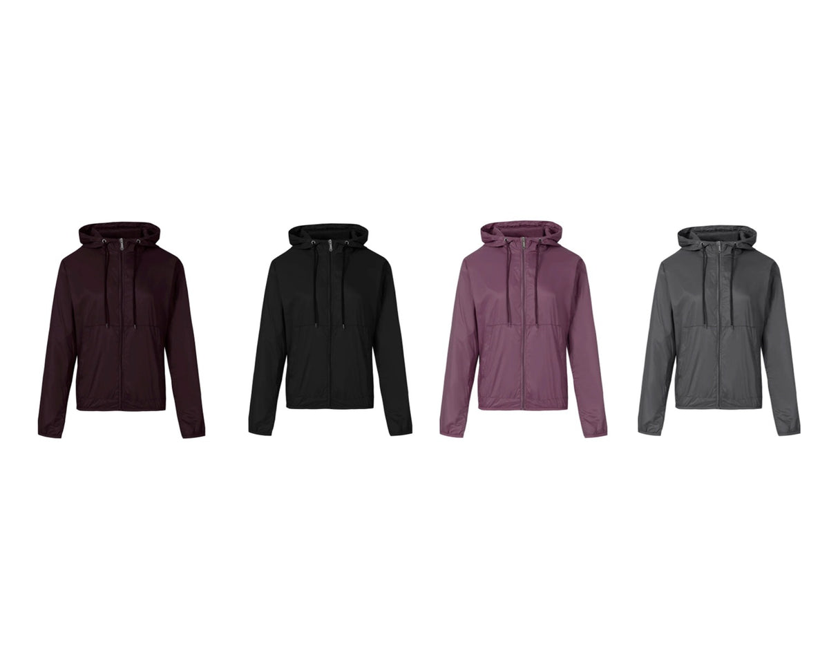 Women's Packable Zip-Up Windbreaker Jackets - Choose Your Color(s)
