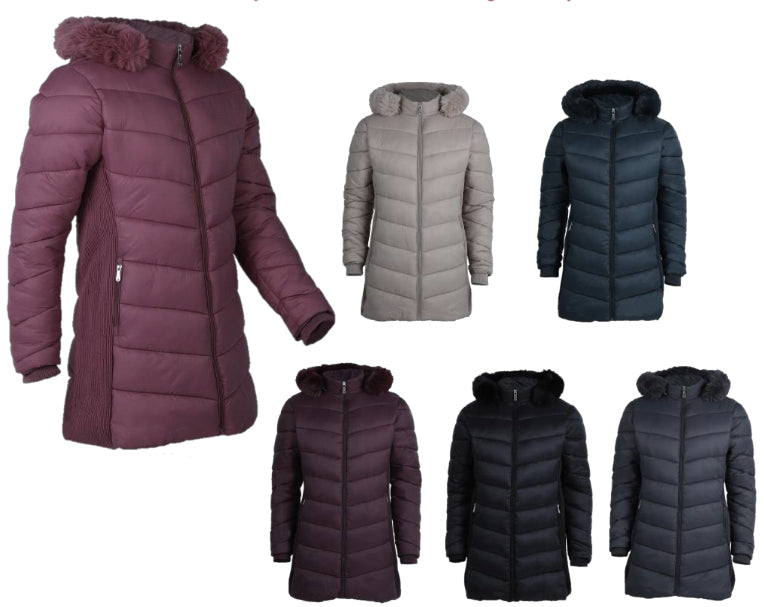 Women's Three-Quarter Length Shell Jackets w/ Detachable Hood & Berber Lining - Choose Your Color(s)
