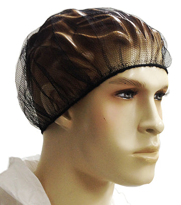 21" Disposable Nylon Hairnets - Black
