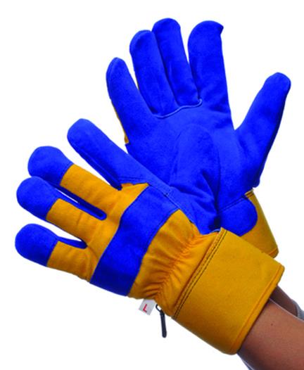 Thermo Lined Cow Split Leather Full Palm Gloves - Size: Large