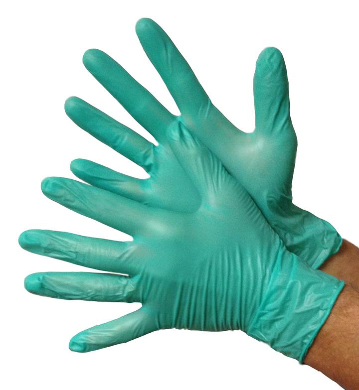 Green Powder Free Disposable Vinyl Gloves - Size: XL