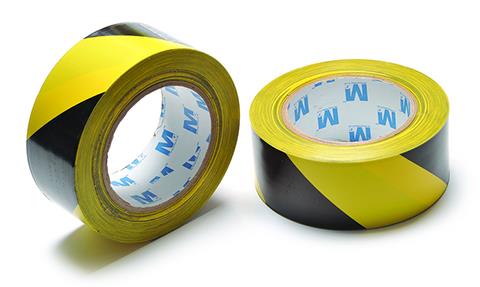 Vinyl Marking Tape - Yellow/Black Striped - 2" x 45 yd