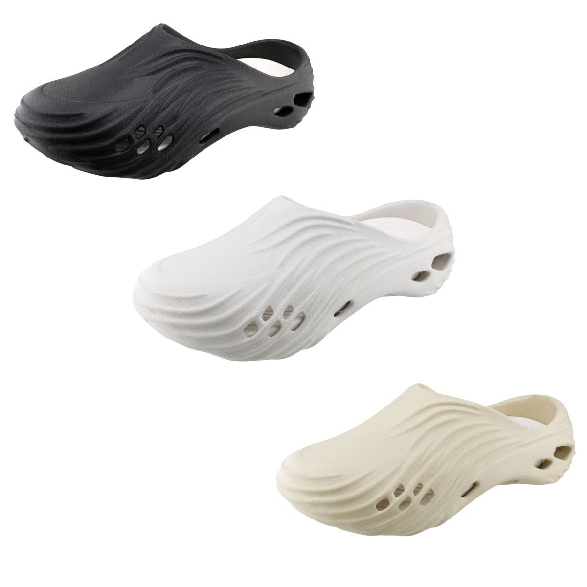 Men's Embroidered Wave Slip-On Clogs w/ Soft Footbed - Choose Your Color(s)