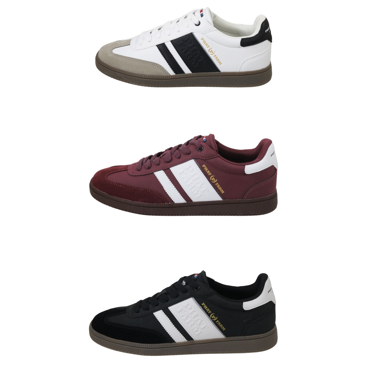 Men's T-Toe Sneakers w/ Athletic Two Tone Stripes - Choose Your Color(s)