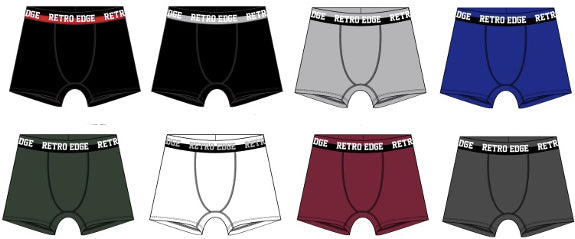 Boy's Retro Edge Boxer Briefs - Assorted Colors - 8-Pack