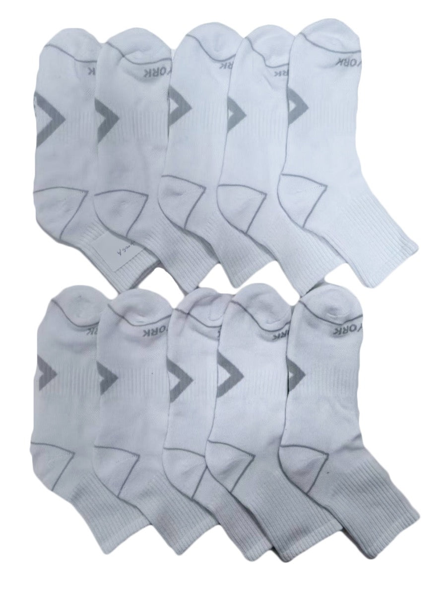 Men's High Quarter-Length Socks - White - Size 10-13