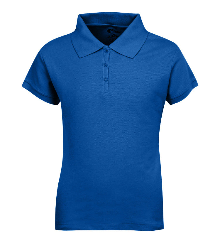 Junior Ladies School Uniform Short Sleeve Polo Shirts - Royal Blue - Choose Your Sizes (Small-2X)
