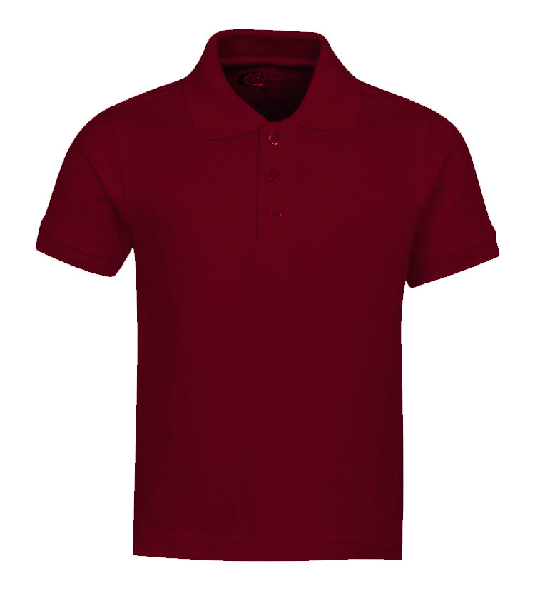 Boy's School Uniform Short Sleeve Polo Shirts - Burgundy - Choose Your Sizes (2/3-18/20)