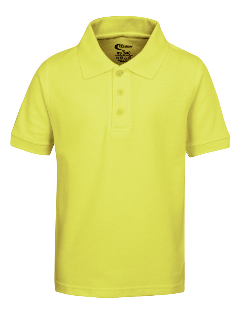 Boy's School Uniform Short Sleeve Polo Shirts - Yellow - Choose Your Sizes (2/3-18/20)