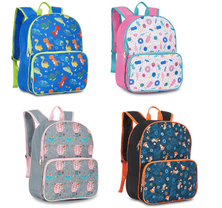 14" Children's Printed Novelty Backpacks - Assorted Designs & Colors