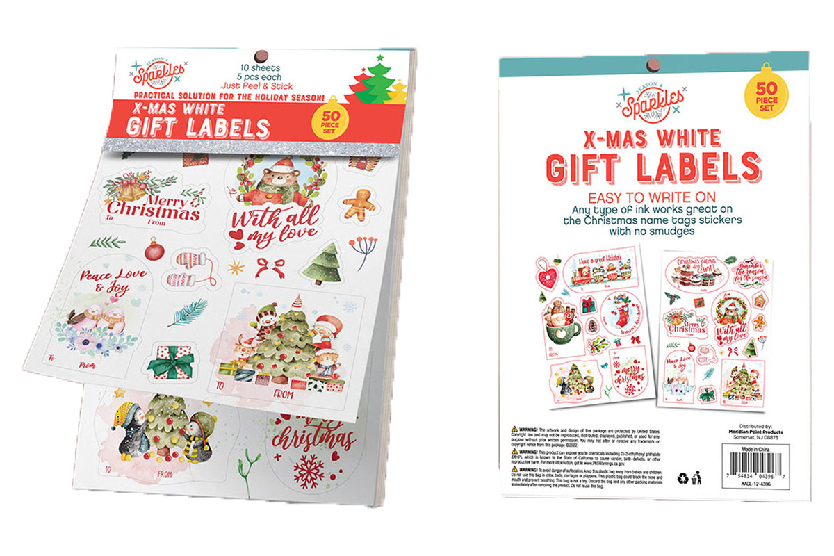 50-Piece Christmas Printed Sticker Sheets