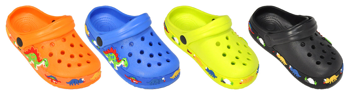 Toddler Boy's Clogs w/ Dinosaurs Patch Embellishment - Assorted Colors