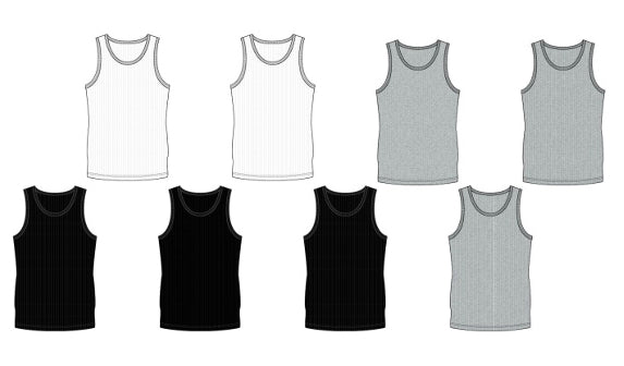 Boy's Classic A-Shirts - Assorted Colors - 8-Pack