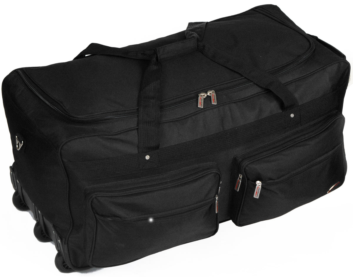 Cargo Rollaboard Duffle Bags w/ Detachable External Compartments - Black